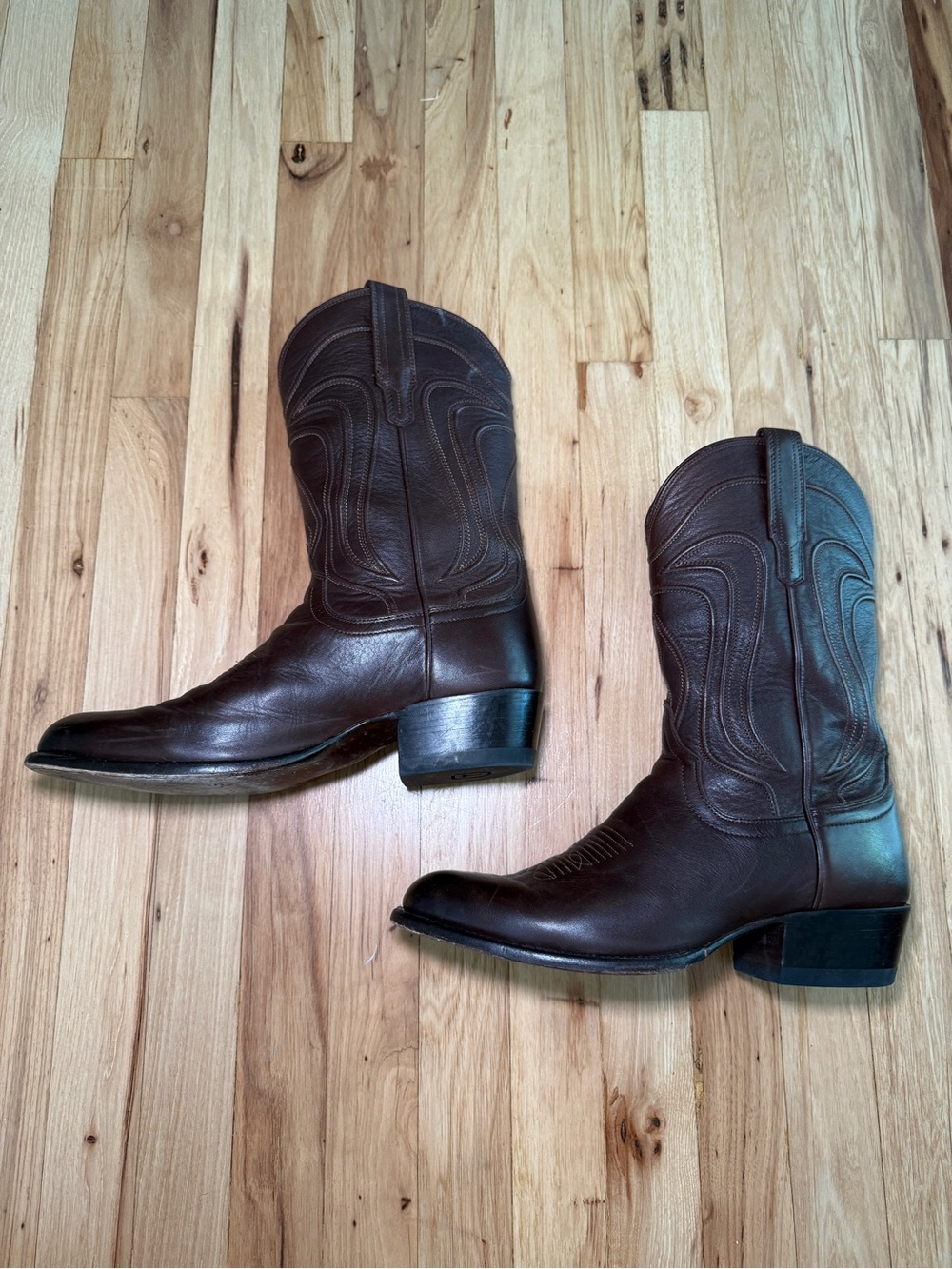 Tecovas The Cartwright Cowhide Cowboy Boots Iced Tea - Picture 2 of 13